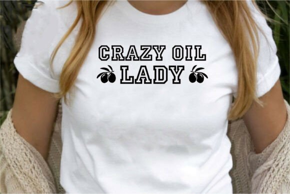 Crazy Oil Lady Graphics for Editorial and T-Shirt Designs